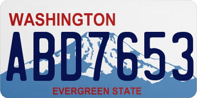 WA license plate ABD7653