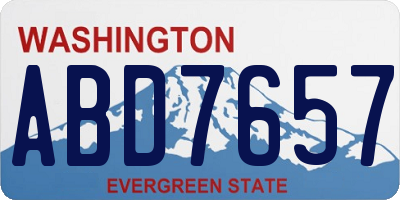 WA license plate ABD7657