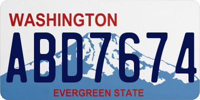 WA license plate ABD7674