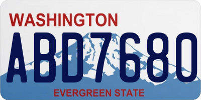 WA license plate ABD7680
