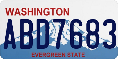 WA license plate ABD7683