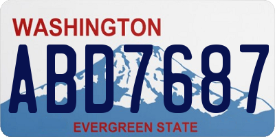 WA license plate ABD7687