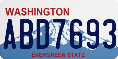 WA license plate ABD7693