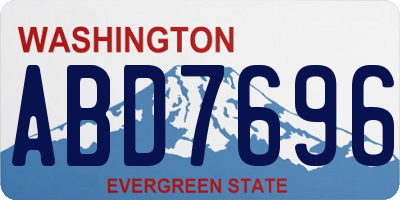WA license plate ABD7696