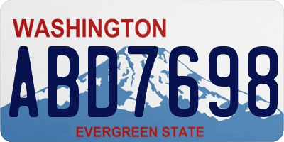 WA license plate ABD7698