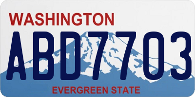 WA license plate ABD7703