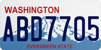 WA license plate ABD7705