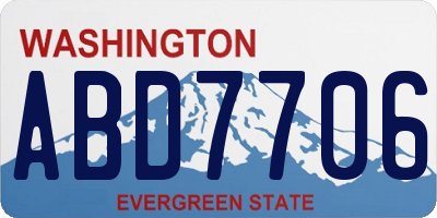 WA license plate ABD7706