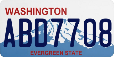 WA license plate ABD7708