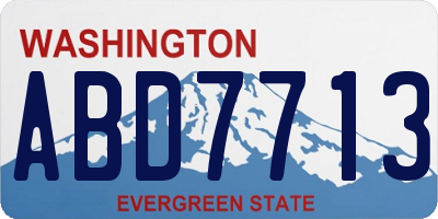 WA license plate ABD7713