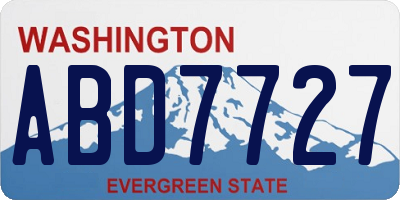 WA license plate ABD7727