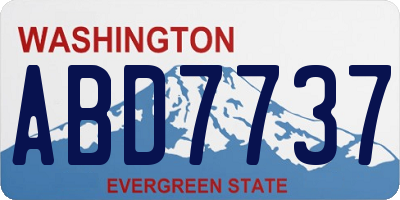WA license plate ABD7737