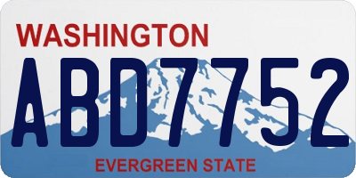 WA license plate ABD7752