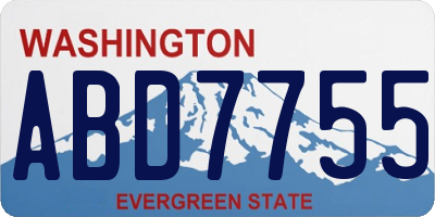 WA license plate ABD7755