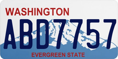 WA license plate ABD7757