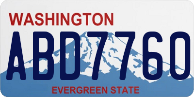 WA license plate ABD7760