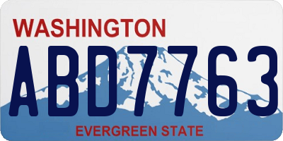 WA license plate ABD7763