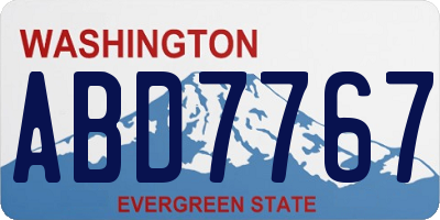 WA license plate ABD7767