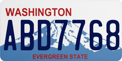 WA license plate ABD7768