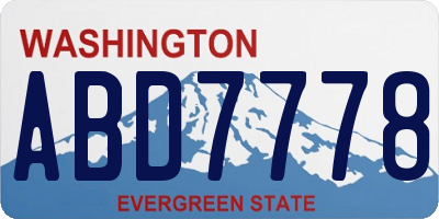 WA license plate ABD7778