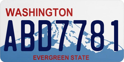 WA license plate ABD7781