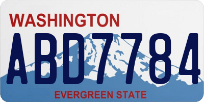 WA license plate ABD7784