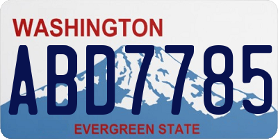WA license plate ABD7785