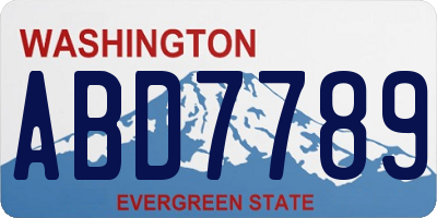 WA license plate ABD7789