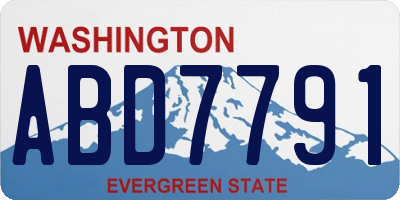 WA license plate ABD7791