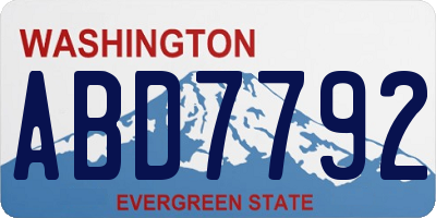 WA license plate ABD7792