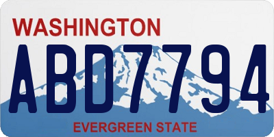 WA license plate ABD7794