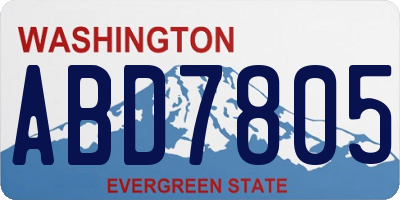 WA license plate ABD7805