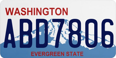 WA license plate ABD7806