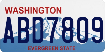 WA license plate ABD7809