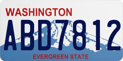 WA license plate ABD7812