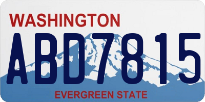 WA license plate ABD7815