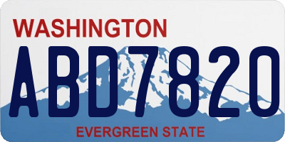 WA license plate ABD7820
