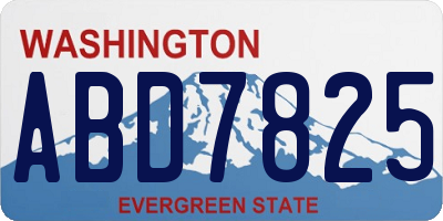 WA license plate ABD7825
