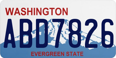 WA license plate ABD7826
