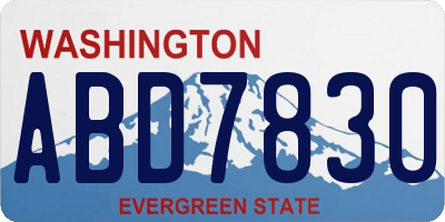 WA license plate ABD7830