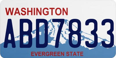 WA license plate ABD7833