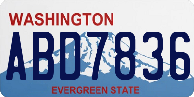 WA license plate ABD7836