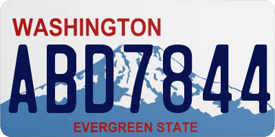 WA license plate ABD7844