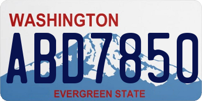 WA license plate ABD7850