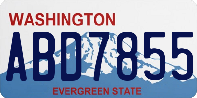WA license plate ABD7855