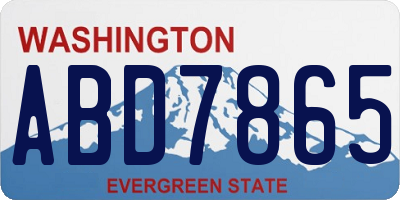 WA license plate ABD7865