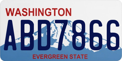 WA license plate ABD7866