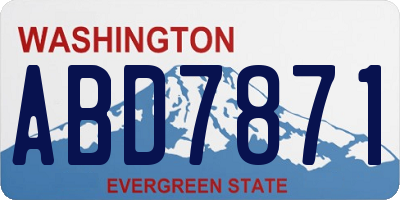 WA license plate ABD7871