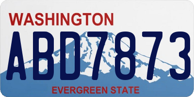 WA license plate ABD7873