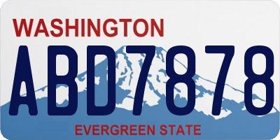 WA license plate ABD7878